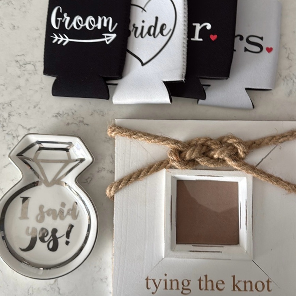 Wedding Themed Drink Sleeves and Photo Frame